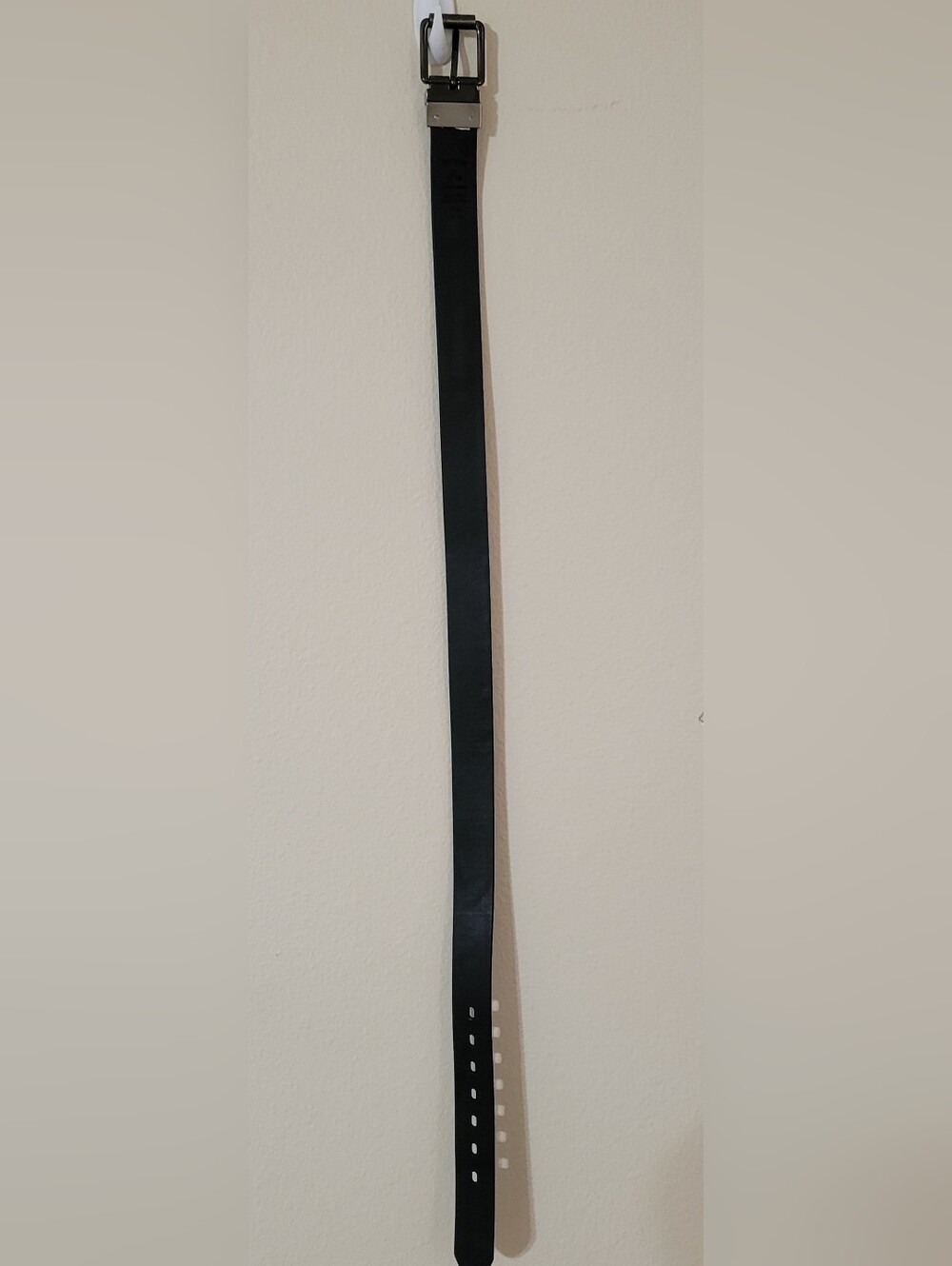 Levi's Black and Silver Men's Leather Belt